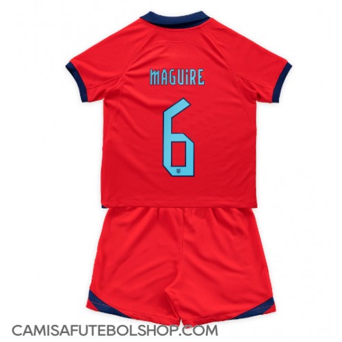 Camisa de time de futebol Inglaterra Harry Maguire #6 Replicas 2º Equipamento Infantil Mundo 2022 Manga Curta (+ Calças curtas)
